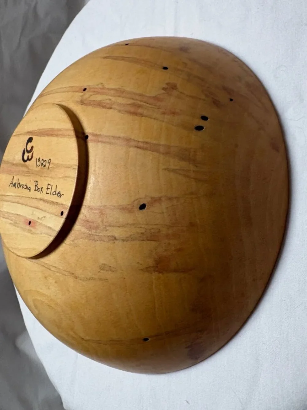 Warren Carpenter Ambrosia Box Elder Bowl • Signed • Hand‑Turned Art